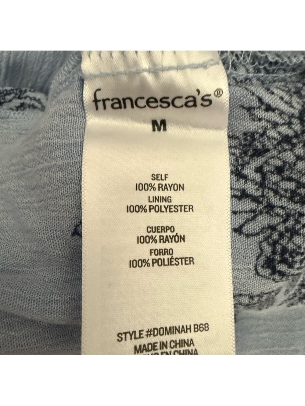 Francesca’s Floral Print Maxi Dress in Light Blue and navy medium wedding guest - Picture 6 of 7